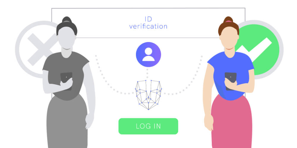 ID verification using a face scan.