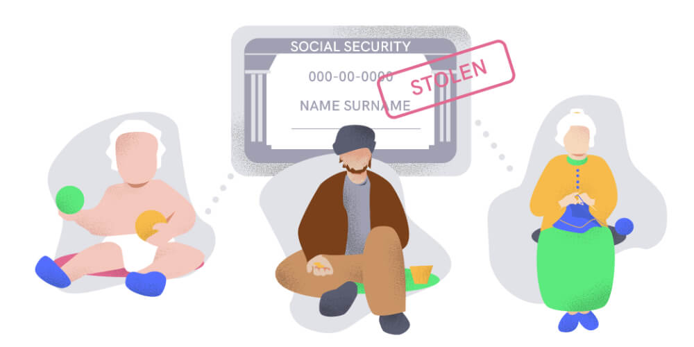 Illustration of a stolen social security number 