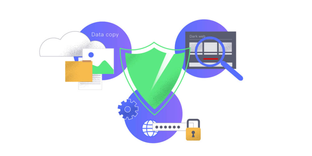 Illustration of software that's monitoring the dark web for any data discrepancies