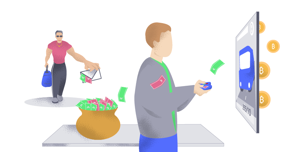 Illustration showing money laundering