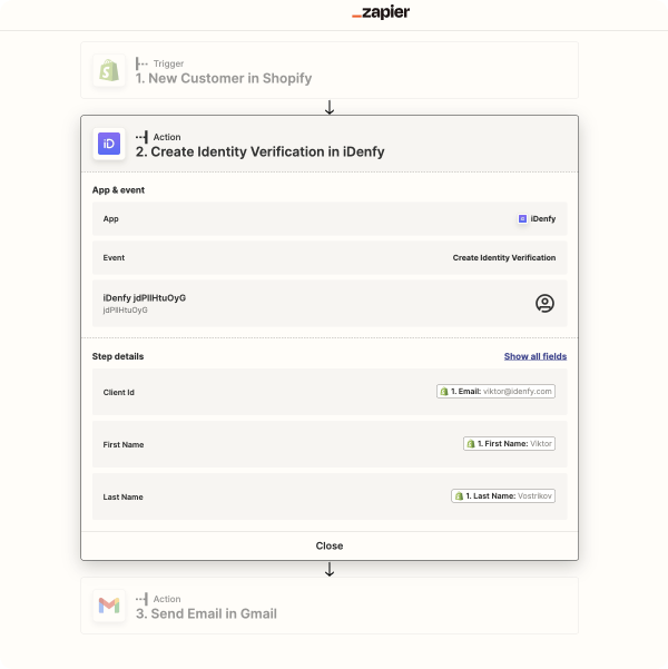 Create identity verification after a new customer is created