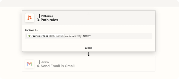 Setup custom path rules to monitor the status of identity verification