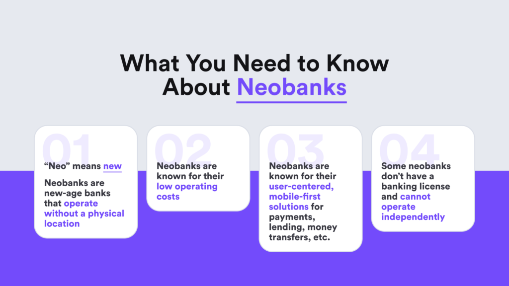 A graphic representation of the main qualities and features regarding neobanks