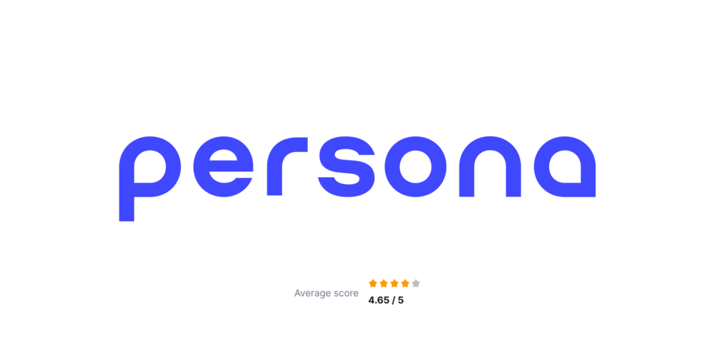 Persona logo with the ranking of 4.65 out of 5 stars.