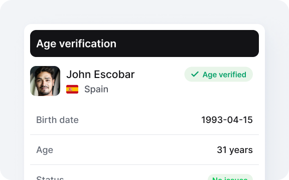 Age verification example. 