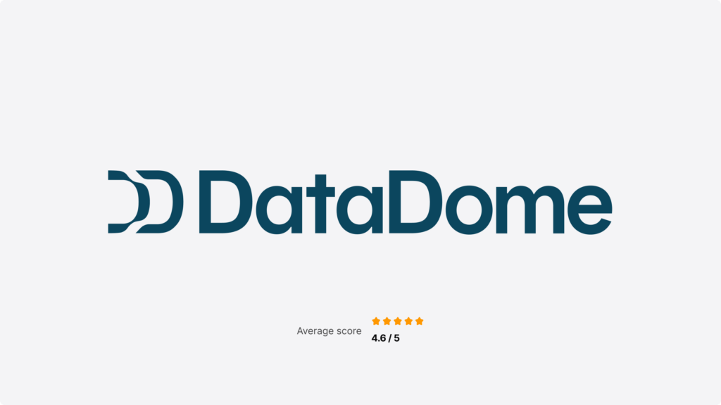 DataDome logo with the ranking of 4.6 out of 5 stars.