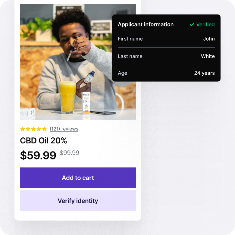 A verified person browsing a CBD product store.
