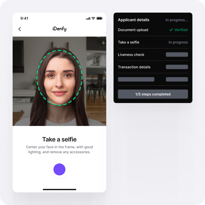 Example of a person going through an ID verification check.