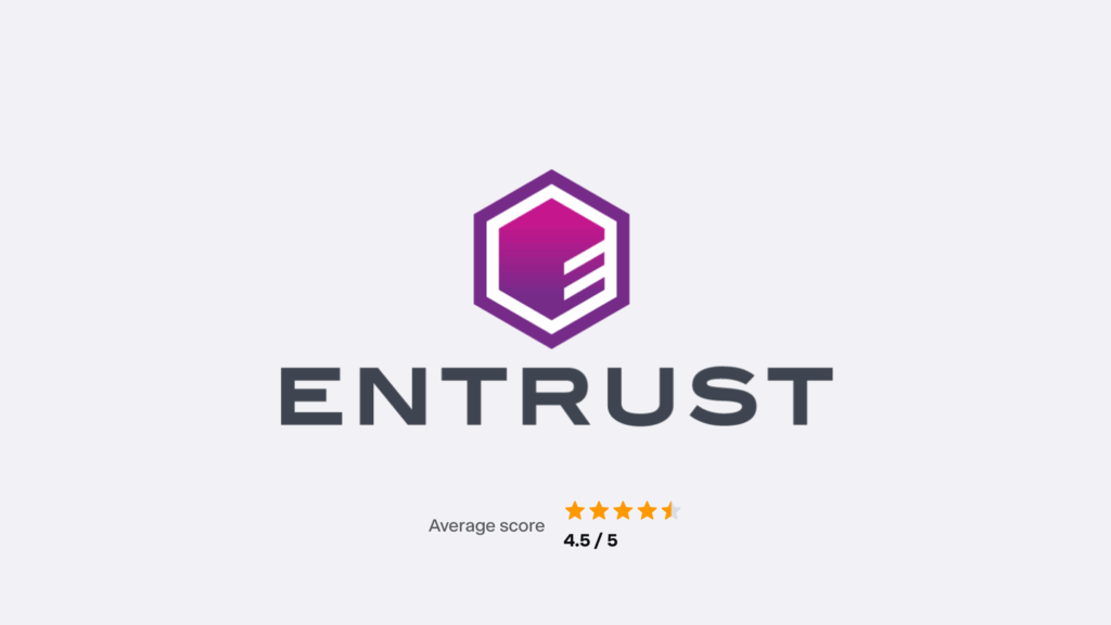 Logo of Entrust with the score of 4.5 out of 5.