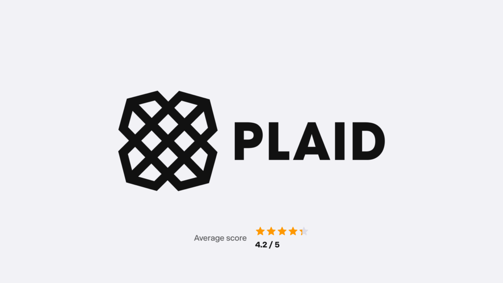 Logo of Plaid with the score of 4.2 out of 5.
